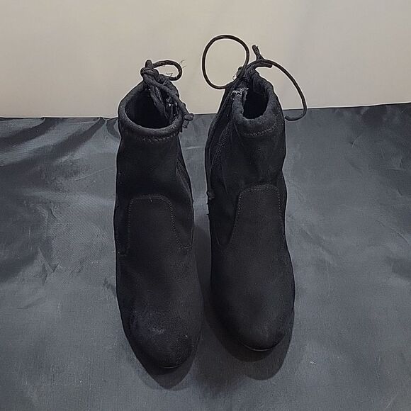 BAMBOO CHUNKY HEEL POINTED TOE WOMEN"S BOOTIE - Picture 3 of 15